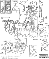 Briggs & Stratton 195437-4017-02 - Briggs & Stratton Horizontal Engine Cyl,Muffler,CrnkCse,Gear Cse
