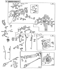 Briggs & Stratton 130232-3075-01 - Briggs & Stratton Horizontal Engine Carburetor,Controls,Oil Gard