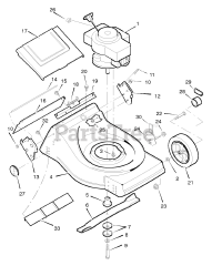 Briggs & Stratton 21665x62C - Briggs & Stratton 21" Walk-Behind Mower (1996) (Home Base)