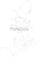 Toro 77287 (2000) - Toro 60" Z Master Zero-Turn Mower (SN: 411581734 - 411999999) Seat Mount Assembly