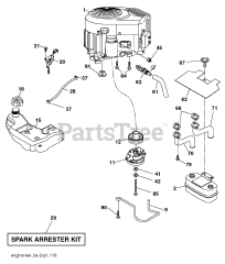 Husqvarna YTH 26V54 (960430111-04) - Husqvarna 54" Yard Tractor (2012-08) ENGINE