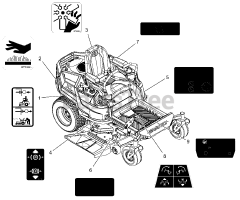 Gravely 915206 (ZT XL 42) - Gravely 42" Zero-Turn Mower, 21.5hp Kawasaki FR (SN: 035000 - 039999)