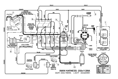 Murray MT 155420 (7800581) - Murray 42" Lawn Tractor, Hydro Drive, 15.5hp (2009) Electrical System - Main Harness 250X112MA