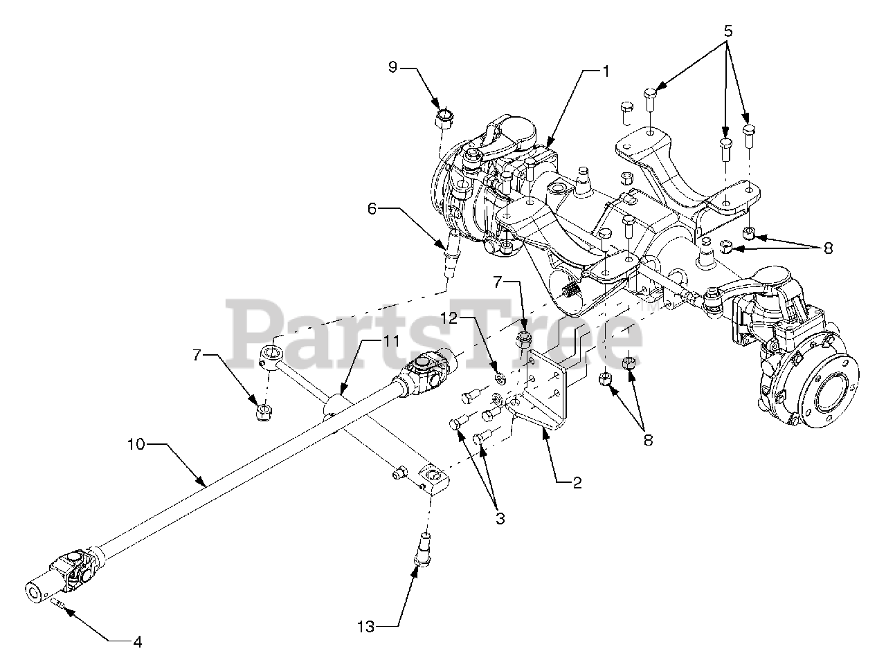 Cub Cadet 6284 (54AD64H710) Cub Cadet Compact Tractor Front Axle 4WD