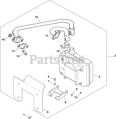Kohler CH18-62608 - Kohler Command PRO Twin Engine, Made for Bradson, 18hp, 13.4kW Exhaust Group 11-24-75