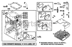 Briggs & Stratton 226432-1006-E2 - Briggs & Stratton Horizontal Engine Cylinder, Head