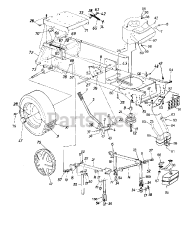 Statesman 14AJ848H016 - Statesman Garden Tractor (2002) (Southern States) Lift Assembly, Gas Tank, Muffler