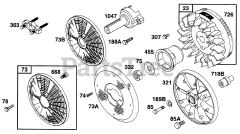 Briggs & Stratton 290447-0375-01 - Briggs & Stratton Horizontal Engine Flywheels, Screens, Fan