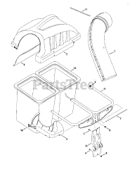 Cub Cadet 19A40003 (19A40003100) - Cub Cadet Twin Rear Bagger att2 Twin Rear Bag Components