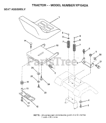 Electrolux/AYP YP 1542 A - Electrolux/AYP Lawn Tractor (1997) SEAT ASSEMBLY