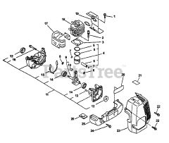 Echo PB-24 LN - Echo Handheld Blower (Type 1) Engine, Crankcase, Engine Cover
