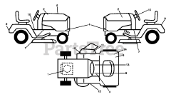 Dixon D15KH30 (960410227-00) - Dixon 30" Lawn Tractor, 15hp Kohler (2011-06) DECALS
