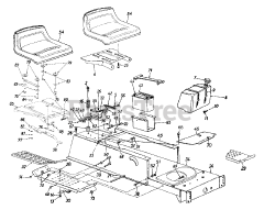 Huskee 13A6693G131 - Huskee Lawn Tractor (1998) (Tractor Supply) Seat/Fuel Tank/Frame/Battery