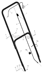 Murray 20111x14B - Murray 20" Walk-Behind Mower (2001) Handle Assembly