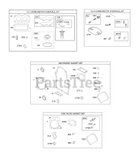 Briggs & Stratton 386447-0122-E2 - Briggs & Stratton Horizontal Engine Carburetor Overhaul Kits, Engine/Valve Gasket Sets