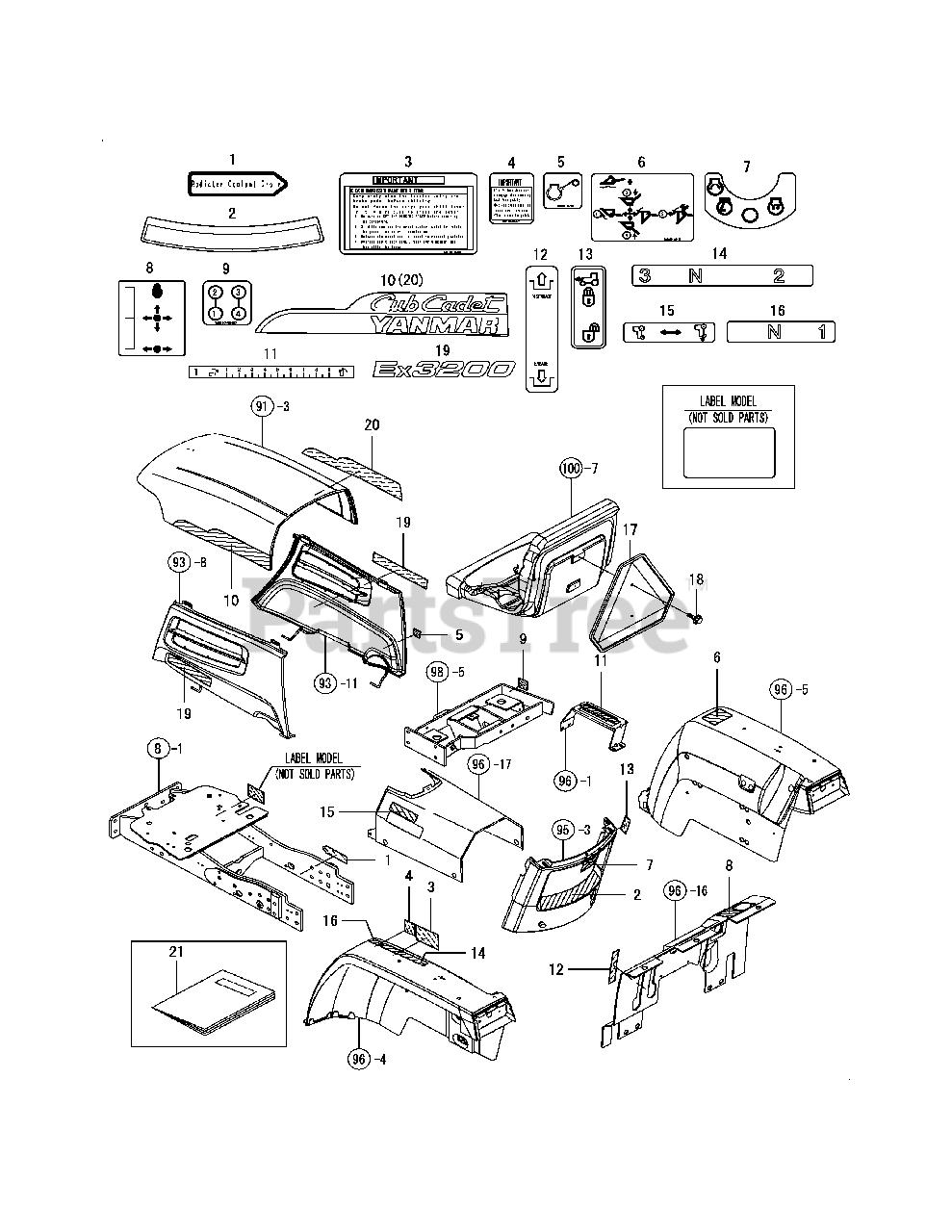 Cub Cadet Yanmar Ex3200 (54ACC4MN727) Cub Cadet Yanmar Ex Series