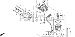Honda H5518 NA2/D (TZAC) - Honda Multi-Purpose Tractor, Made in Japan (SN: TZAC-3500001 - TZAC-3599999) CARBURETOR