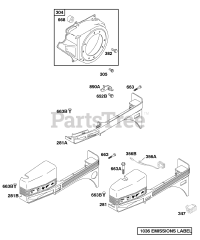 Briggs & Stratton 117432-0236-E2 - Briggs & Stratton Horizontal Engine Blower Housing, Control Panel