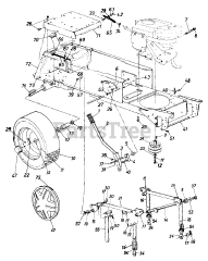 Hechinger 06-494595 (146S848H372) - Hechinger Garden Tractor (1996) Deck Lift &amp; Hanger/Wheels, Rear/Fuel Tank/Hitch Plate