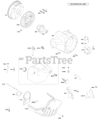 Briggs & Stratton 21A114-0017-E1 - Briggs & Stratton Horizontal Engine Blower Housing/Shrouds, Exhaust System, Flywheel