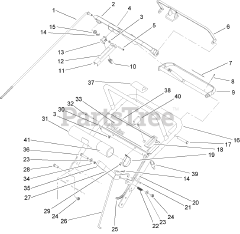 Toro 30140 - Toro 48" ProLine Walk-Behind Mower, T-Bar, Gear Drive, 15hp (SN: 250000001 - 250999999) (2005) Upper Handle Assembly