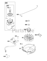 Briggs & Stratton 92J0B-0004-H1 - Briggs & Stratton Vertical Engine Flywheel, Ignition, and Starter Group