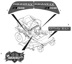 Gravely 915026 (ZT 1740) - Gravely 40" Zero-Turn Mower, 17hp Briggs & Stratton (SN: 000101 & Above) Decals - Style