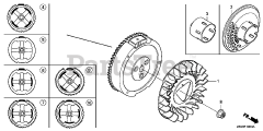 Honda GX240 UT1 LX2 (GCATT) - Honda Engine, Made in Thailand (SN: GCATT-1000001 - GCATT-9999999) FLYWHEEL