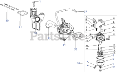 MTD 170-NU - MTD 280cc Engine 170-NU Carburetor