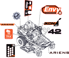 Ariens 918002 - Ariens Ikon 42" Zero-Turn Mower, 21.5hp Kawasaki FR (SN: 000101 - 030000)