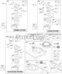 Briggs & Stratton 122K02-0138-E1 - Briggs & Stratton Vertical Engine Carburetor, Fuel Supply