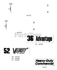 Scag SWZ-19KAI - Scag Walk-Behind Mower, 19hp Kawasaki (SN: B3200001 - B3299999) Replacement Decals &amp; Information (Part 2)