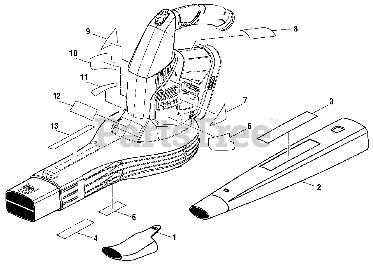 Ryobi P 2107 Ryobi 18V Hybrid Blower General Assembly Parts Lookup
