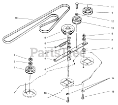 Toro 78350 - Toro 42" Rear-Discharge Mower Deck for 300 Series GT Tractors (SN: 230000001 - 230999999) (2003) Deck Belt And Pulleys