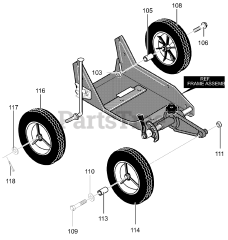 Murray 13052x10A - Murray Edger (2000) Wheel Assembly