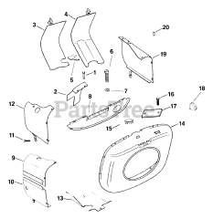 Kohler K582-36344 - Kohler K-Series Engine, Made for Ingram Mfg., 23hp, 17.16kW Baffles &amp; Shroud 0219002950