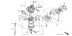 Honda GC135 QHA1 (GCAJ) - Honda Engine, Made in Japan (SN: GCAJ-1000001 - GCAJ-9999999) CARBURETOR