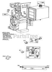 Briggs & Stratton 170432-1663-XX - Briggs & Stratton Horizontal Engine Fuel Tank Assembly