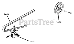 Toro 1-0481 (C-160) - Toro Lawn Tractor (1975) 14.000 Drive Belts And Pulleys (fig. 14a)