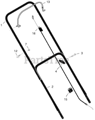 Scotts 204210x8G - Scotts 20" Walk-Behind Mower (2005) Handle Assembly