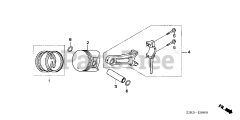 Honda GX390 U1 VXE4 (GCANK) - Honda Engine, Made in Japan (SN: GCANK-1000001 - GCANK-9999999) PISTON