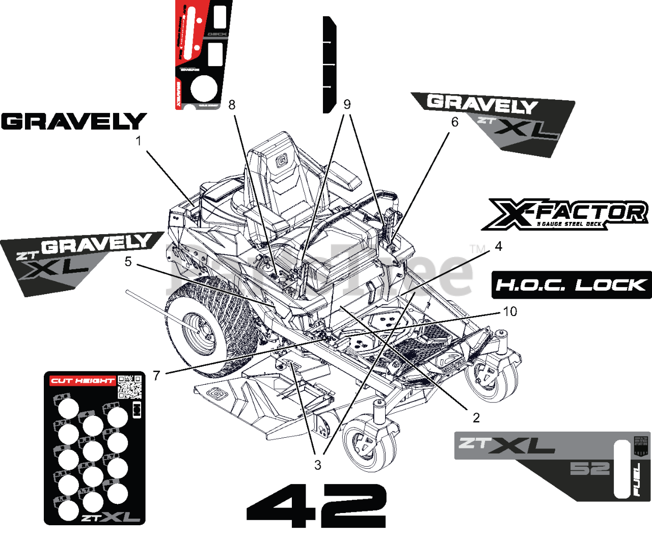 Gravely 918012 (ZT XL 42) - Gravely 42