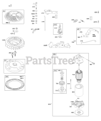 Briggs & Stratton 446977-0385-E1 - Briggs & Stratton Vertical Engine Controls, Electric Starter, Flywheel