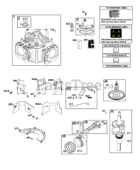 Briggs & Stratton 445577-0435-E1 - Briggs & Stratton Vertical Engine Cylinder, Crankshaft, Camshaft, Air Guides, Piston, Rings, Connecting Rod
