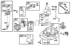 Briggs & Stratton 99772-3650-01 - Briggs & Stratton Vertical Engine Sump Base, Piston Grp, Gears