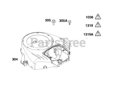 Briggs & Stratton 44N877-0009-B5 - Briggs & Stratton Vertical Engine Blower Housing Group