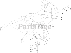 Toro 30499 - Toro 52" Walk-Behind Mower, Floating Deck, Split Lever, Hydro Drive (SN: 280001001 - 280001100) (2008) POWER-TAKE-OFF IDLER AND WEIGHT ASSEMBLY