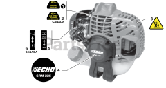 Echo SRM-225 - Echo String Trimmer (SN: U36614001001 - U36614999999) Labels