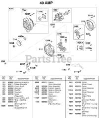 Briggs & Stratton 583447-0317-E2 - Briggs & Stratton Horizontal Engine Alternator 40 AMP