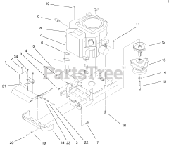 Toro 72115 (270-H) - Toro Lawn & Garden Tractor (SN: 099000001 - 099999999) (1999) Twin Cyl. Engine, Muffler, Pto Assembly